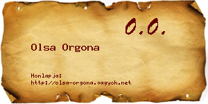 Olsa Orgona névjegykártya